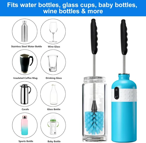 Vista 6 de Cepillo para Botella de Agua, Cepillo Limpiador de Botellas de 15 Pulgadas de Largo, Cepillo de Botellas, Cepillo de Cocina Adecuado para Botellas