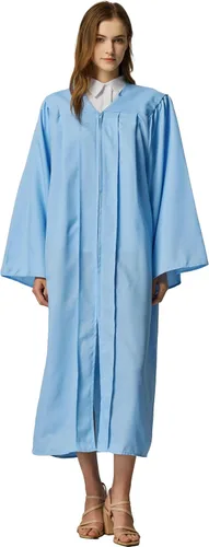 Vista 19 de MyGradDay Batas de coro unisex mate para iglesia, bautismo, oficiante, confirmación, vestido de graduación, bata de pastor y jueces Negro