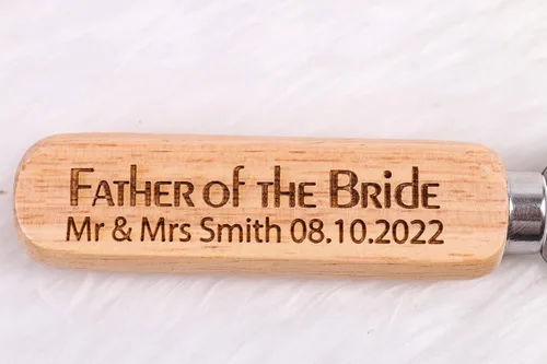 Vista 4 de Fiico - Abrebotellas de madera personalizado, regalo de padrino, recuerdo de boda