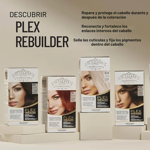 Vista 2 de Il Salone Milano Plex Rebuilder - Crema de color permanente para el cabello, kit de tinte para el cabello negro puro 1.0, salón profesional, calidad