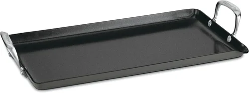 Vista 4 de Sartén antiadherente con tapa Cuisinart GreenGourmet, anodizado durable, Parrilla cuadrada, Negro