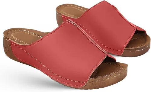 Vista 8 de Sandalias ortopédicas para mujer con soporte para el arco, cómodas sandalias ortopédicas de verano con puntera abierta