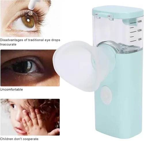 Vista 2 de Humidificador y vaporizador portátil para ojos secos, pulverizador de niebla para hidratar, vapor rápido, maquillaje (azul)