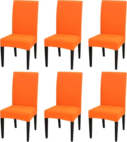 Vista 7 de Dimatic Paquete de 2 fundas elásticas de licra para sillas de comedor, extraíbles y lavables, fundas protectoras para sillas de comedor, cocina