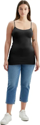 Vista 57 de Emmalise Camisola larga casual básica para mujer, con tirantes ajustables, top en capas