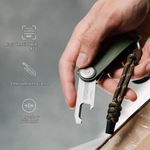 Vista 3 de Herramienta múltiple Orbitkey V2 - Plata Clip V2 incluido Multiherramienta 9 en 1 Accesorio magnético seguro Transporte diario