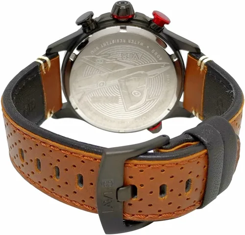 Vista 4 de AVI-8 Mens 43mm Hawker Hunter Duke Chronograph Japanese Meca-Quartz Pilot Watch with Leather Strap AV-4080