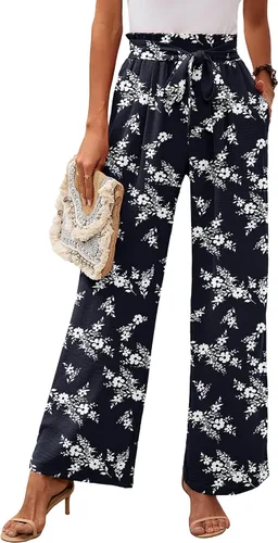 Vista 85 de Heymoments Wide Leg Pant for Women High Waist Trouser A01-negro