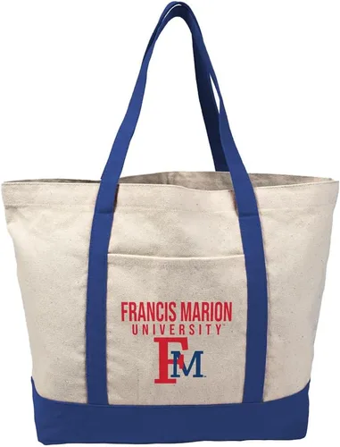 Vista 392 de Campus Lab Bolsa de lona con logotipo primario colegiado con bolsillo externo, bolsa de hombro reutilizable para ir de compras, playa Águilas A&m