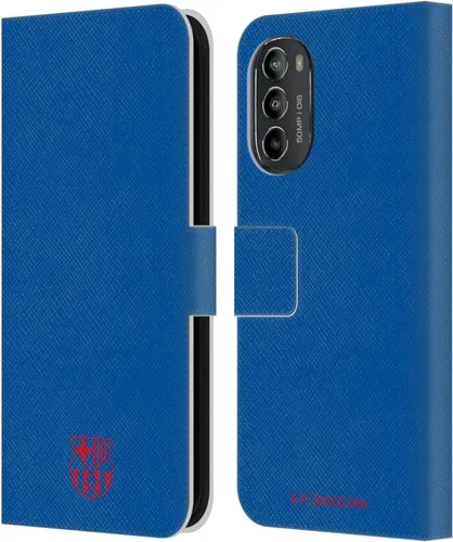 Vista 10 de Head Case Designs Funda de piel con licencia oficial del FC Barcelona Barca Crest Patterns, tipo cartera compatible con Motorola Moto G82 5G