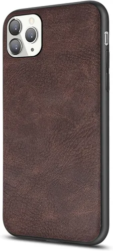 Vista 8 de Funda para iPhone 11 Pro Max, delgada de piel sintética vintage a prueba de golpes, funda protectora híbrida de policarbonato duro para iPhone 11