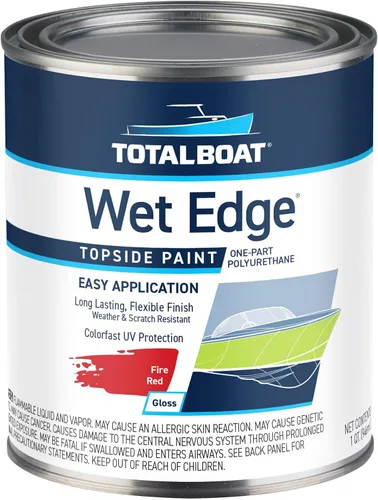 Vista 43 de TotalBoat Wet Edge Topside - Pintura marina con recubrimiento de poliuretano premium para barcos, vehículos recreativos, molduras exteriores, fibra