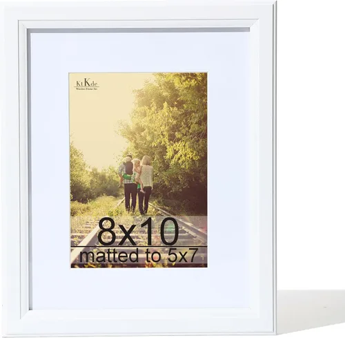 Vista 9 de KTKDE Portarretratos gris de 8 x 10 pulgadas con paspartú extraíble para fotos de 5 x 7 pulgadas, vidrio real para portarretratos de 8 x 10