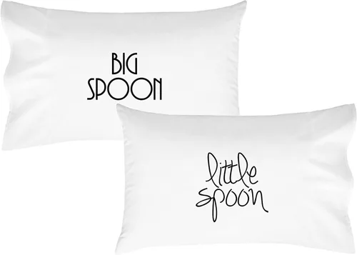 Vista 10 de Oh, Susannah Big Spoon Little Spoon V1 - Fundas de almohada para parejas, regalo de boda o compromiso, para parejas, novio, fundas de almohada