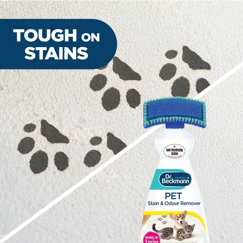 Vista 5 de Dr. Beckmann Removedor de manchas y olores para mascotas, elimina las manchas y olores causados por mascotas, incl. cepillo aplicador, 22.0 fl oz