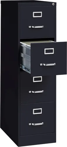 Vista 8 de Archivador vertical de ancho de letra comercial de 4 cajones, 25" de profundidad - negro