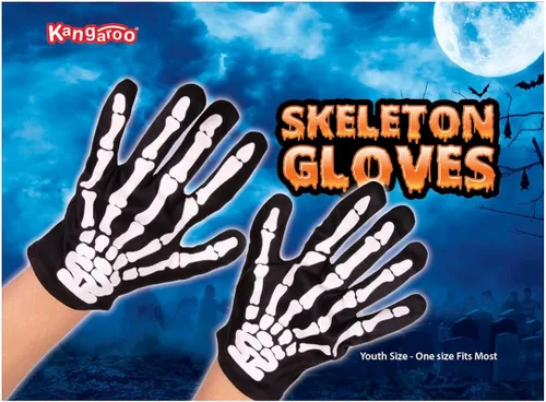 Vista 2 de Accesorios para Halloween de Kangaroo guantes de esqueleto