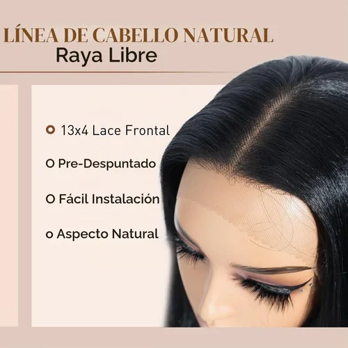 Vista 5 de Joedir Pelucas de encaje frontal de 13 x 4 pulgadas de largo, lacio, para mujeres negras, pelucas de encaje frontal con cabello de bebé, línea Negro