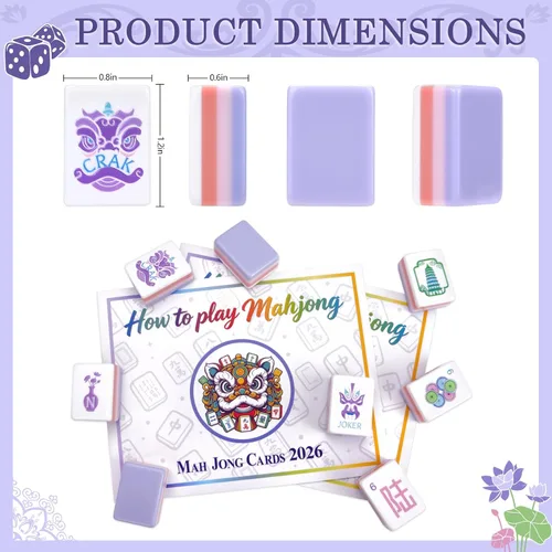 Vista 2 de American Mahjong - Juego de azulejos para amantes de Mah Jong Morado pálido