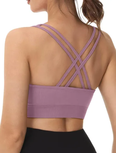 Vista 3 de Heathyoga Womens Sports Bras High Support Padded Sports Bras for Women High Impact Sports Bras Large Bust Workout Bra