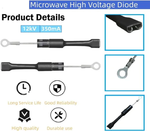 Vista 2 de (2 unidades) W11256462 Rectificador de diodo de microondas para diodo Whirlpool Frigidaire -Reemplaza EXPHV13, WB27X1160, 5304509479, 5304472472