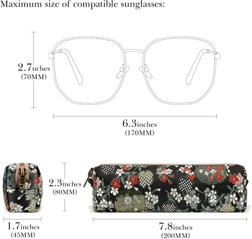 Vista 3 de Linkidea Extra Large Sunglasses Pouch Soft Bag Compatible with Rayban QUARE II Square ShapedAviator Maxmore