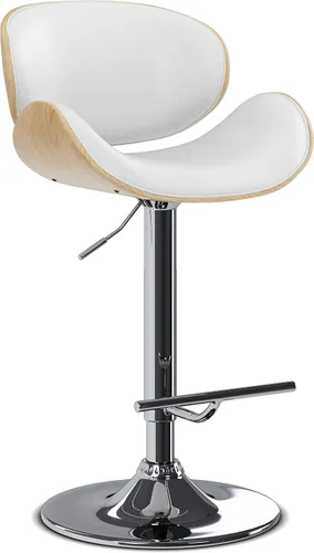 Vista 13 de SIMPLIHOME Marana - Taburete de bar giratorio ajustable, altura del asiento de 37 a 45 pulgadas, taburete tapizado en piel sintética vegana negra