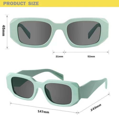 Vista 5 de mosanana Gafas de sol rectangulares de moda para mujeres y hombres