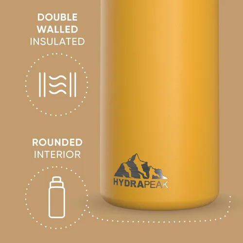Vista 3 de Hydrapeak - Botella de agua de 32 onzas, con tapa Chug, reutilizable, de acero inoxidable, a prueba de fugas, aislamiento térmico al vacío de doble