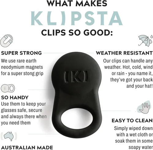 Vista 5 de SPEX Glasses Clips (2-pack) - Magnetic Glasses Holder for Clothes. Eyewear Strap Alternative, ID Badge Holder.