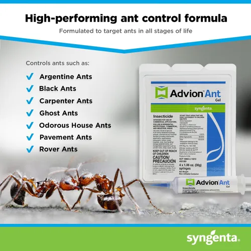 Vista 4 de Advion Ant Gel Bait, 4 tubos x 1.06 oz, 4 émbolos y 4 puntas, cebo eficaz formulado con 0.05% de indoxacarb, uso en interiores y exteriores, gel