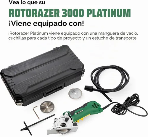 Vista 3 de ROTORAZER SAW Juego de sierras circulares compactas platino – Nuevo modelo para 2026! Extra potente – cortes más profundos. Corte paneles de yeso