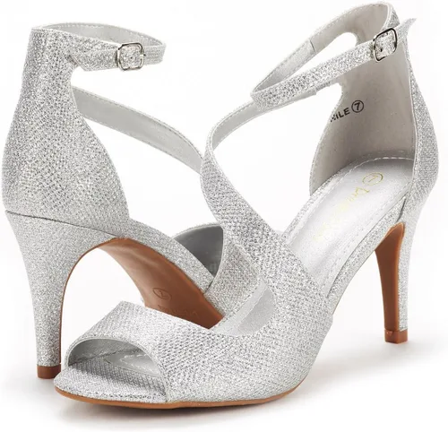 Vista 2 de Dream Pairs Nile Sandalias modernas de tacón tipo stiletto, con puntera abierta, para mujer