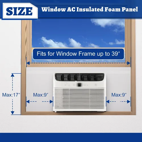 Vista 2 de Paneles de espuma con aislamiento de aire acondicionado de ventana con papel de aluminio, panel de aislamiento envolvente de CA para ventana