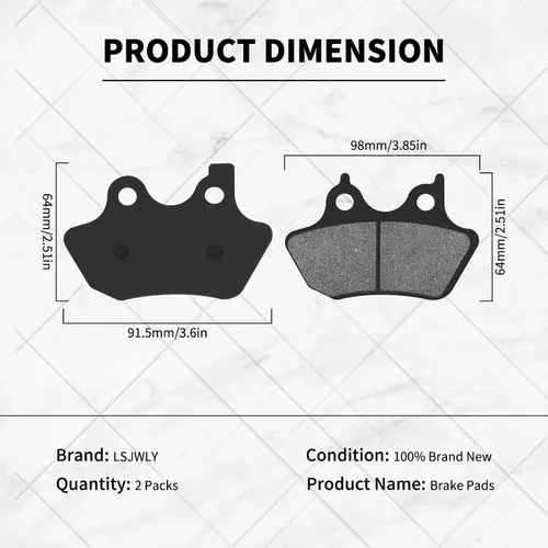 Vista 2 de Pastillas de freno delanteras y traseras para Harley Softail FLSTCI FLSTC Heritage Classic 2000-2007/FXST Softail Standard 2000-2007 / FXSTB Night