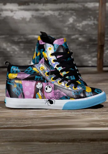 Vista 2 de Zapatos Sally de Nightmare Before Christmas para adultos, con licencia oficial de Disney, tenis de patchwork para mujer