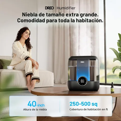 Vista 2 de DREO Humidificadores inteligentes de 6L para dormitorio, habitación grande Ébano