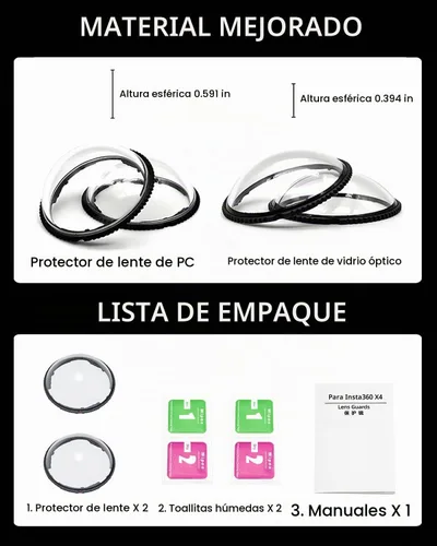 Vista 7 de Funda protectora de lente premium para Insta360 X4 Protector de lente