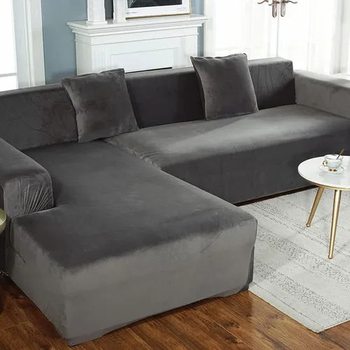 Vista 12 de Funda de terciopelo para sofá en forma de L, 1, 2, 3, 4 plazas, funda elástica para sofá seccional, protector de muebles antideslizante para niños