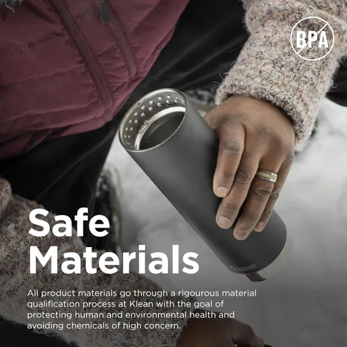 Vista 6 de Klean Kanteen TKWide Botella de agua aislada con tapa giratoria, botella de agua reutilizable de viaje con popote de acero inoxidable, perfecta