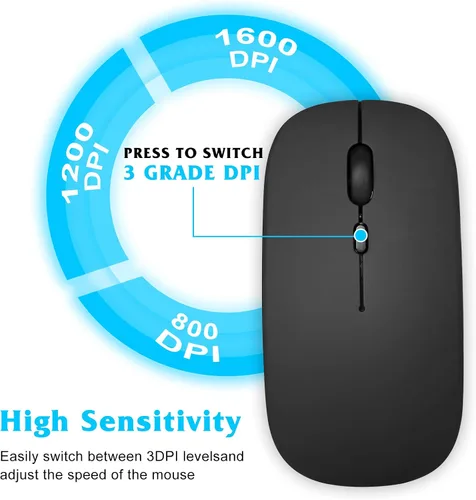 Vista 9 de UrbanX Mouse recargable Bluetooth para ASUS TUF Gaming Laptop Bluetooth Mouse inalámbrico diseñado para laptop/PC/Mac/iPad
