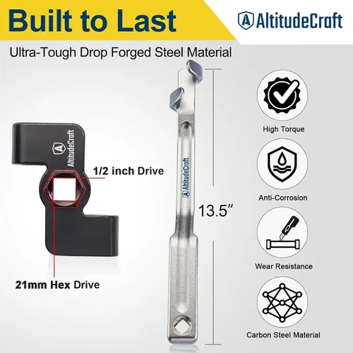 Vista 4 de Juego de extensor de llave y extensor de llave, unidad de 1/2 pulgada y extensión de llave de 13.5 pulgadas, llave de extensión