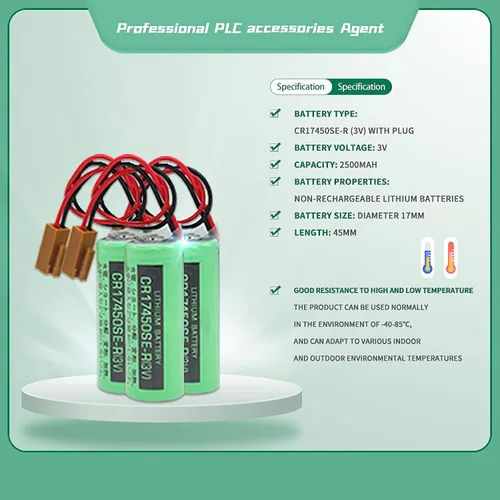 Vista 4 de 2 unids 3V CR17450SE-R / A98L-0031-0012 2500mah PLC batería para FANUC con enchufe US Stock