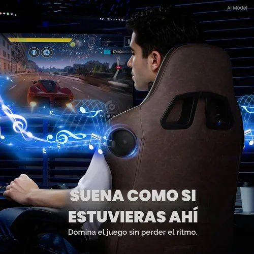 Vista 5 de GTPLAYER ACE-PRO Sillas Gaming Musicales – Altavoces Integrados, Soporte de App y Control Bluetooth, Sillas de Juegos de Computadora con Reposapiés