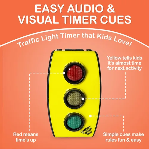 Vista 2 de Temporizador – Temporizador de semáforo rojo, amarillo y verde para niños, luz de cama con alarma para aula, sueño y entrenamiento para ir al baño