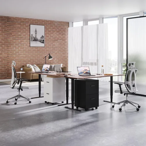 Vista 5 de Panana Archivador móvil de 2 cajones, archivador rodante de madera, soporte de impresora, organizador de almacenamiento debajo del escritorio, se