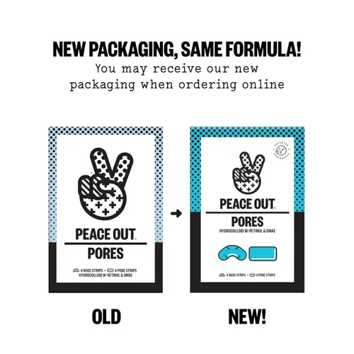 Vista 2 de PEACE OUT Tiras de poros para nariz y cara, removedor de puntos negros hidrocoloide absorbente de aceite, tiras minimizadoras de poros con retinol