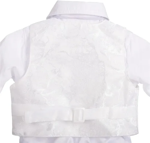 Vista 5 de Lito Angels Bebé Niños Traje Blanco Bautizo Ropa Bautismo Trajes De Manga Larga Floral