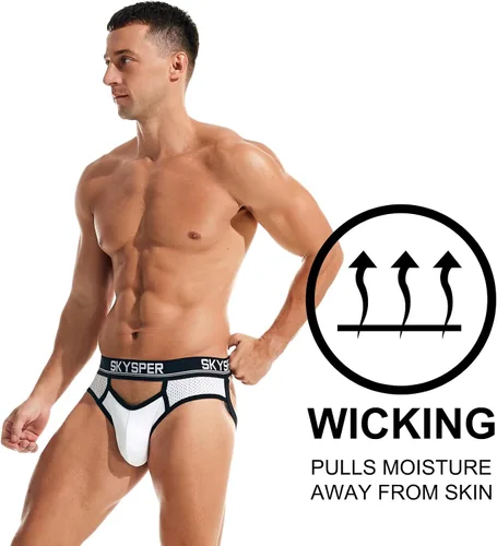 Vista 67 de SKYSPER Jock Strap Athletic Supporter para hombres Sexy Jockstrap Ropa interior masculina