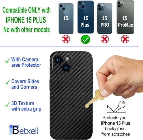 Vista 3 de 15 Plus Skin Wrap 3M Película protectora para lados y espalda, compatible con iPhone 15 Plus